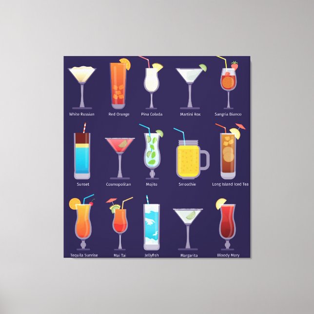 Cocktail drinks in glasses canvas print (Front)
