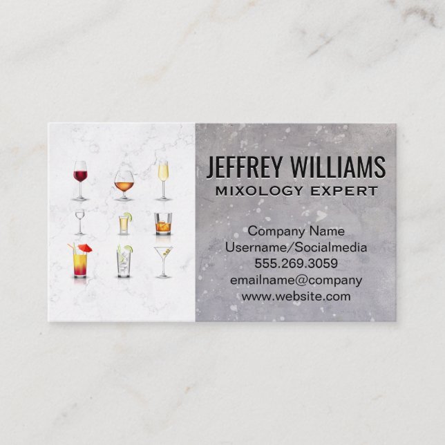 cocktail Drinks | Mixology Business Card (Front)