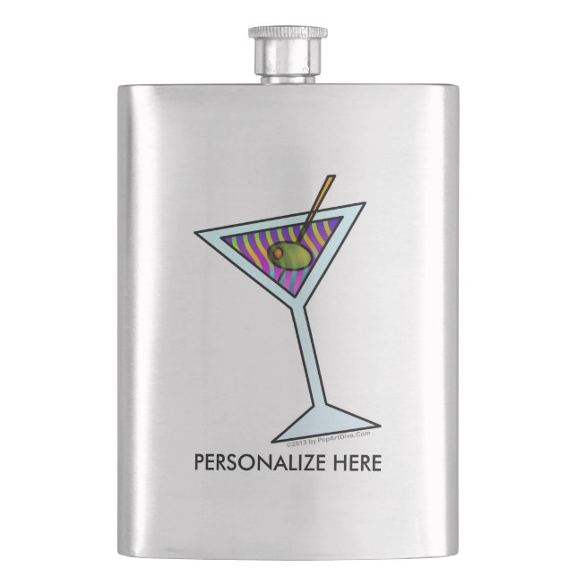 COCKTAIL FLASKS - MARTINI DESIGN (Front)