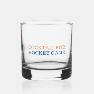 Cocktail for Hockey Game Custom Team Colours Whiskey Glass
