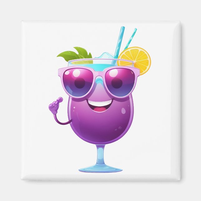 Cocktail Fun Cheerful Vacation Tropical Drink Cool Magnet (Front)