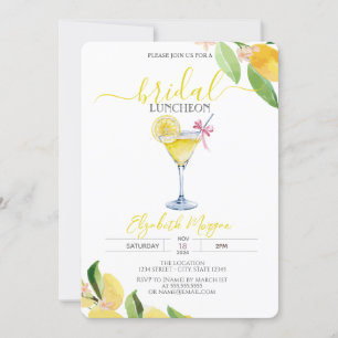 Cocktail Glass Lemon Bridal Luncheon Invitation