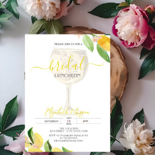 Cocktail Glass Lemon Fruit Bridal Luncheon Invitation