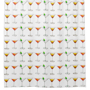 Cocktail Glass Mixed Drink Martini Cosmopolitan Shower Curtain