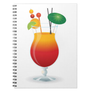 COCKTAIL GLASS SPIRAL NOTEBOOK
