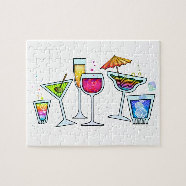 COCKTAIL GLASSES PUZZLE or PUZZLE GIFT TIN (Horizontal)