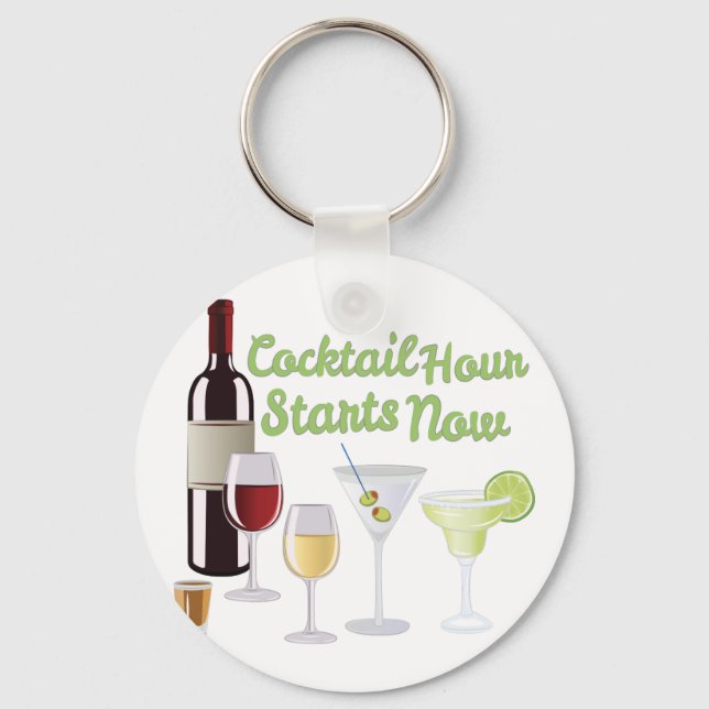 Cocktail Hour Key Ring (Front)