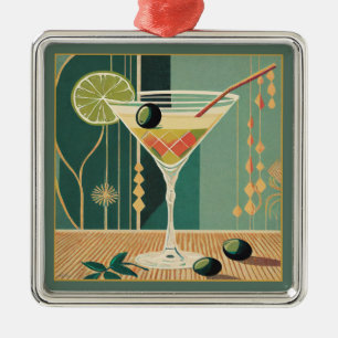 Cocktail Hour Martini Mid Century Design Metal Tree Decoration