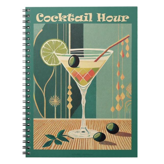 Cocktail Hour Mid Century Design Notebook (Front)