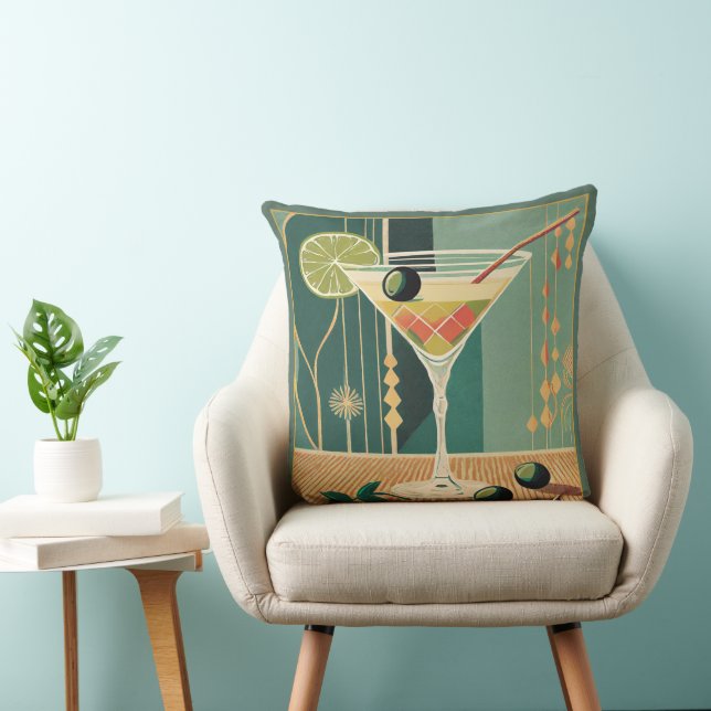 Cocktail Hour Mid Century Modern Martini Cushion (Chair)