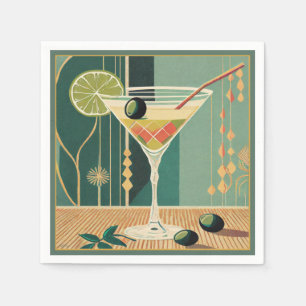 Cocktail Hour Mid Century Modern Martini Napkin