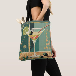 Cocktail Hour Mid Century Modern Martini Tote Bag