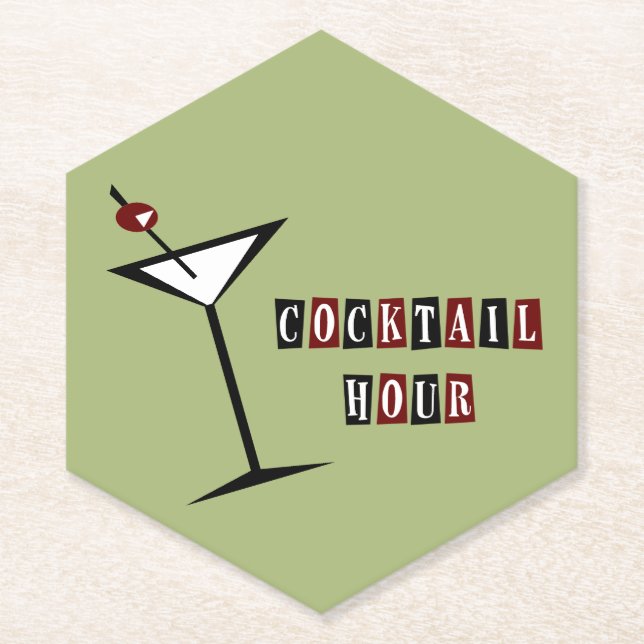 Cocktail Hour Paper Coaster (Front)