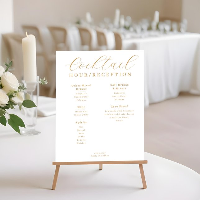 Cocktail Hour Reception Drink Menu Poster (Cocktail Hour Reception Drink Menu Poster)