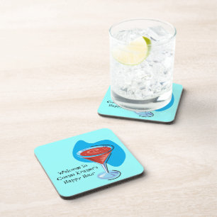 Cocktail Hour_retro-style Cosmo glass personalised Coaster