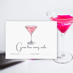 Cocktail - How many corks bridal game Enclosure Card