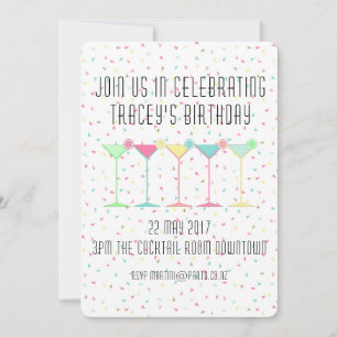 Cocktail Invitations, Confetti and Martini's Invitation