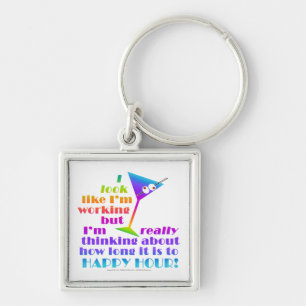 Cocktail Keychains - How Long to Happy Hour