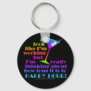 Cocktail Keychains - How Long to Happy Hour