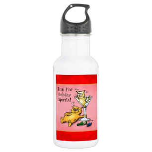 Cocktail Kittens Holiday Spirits Cartoon 532 Ml Water Bottle