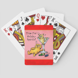 Cocktail Kittens Holiday Spirits Cartoon Playing Cards