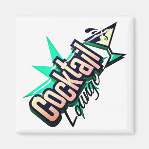Cocktail lounge martini retro vintage magnet