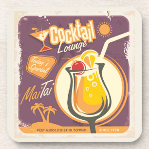 Cocktail Lounge Poster Coaster