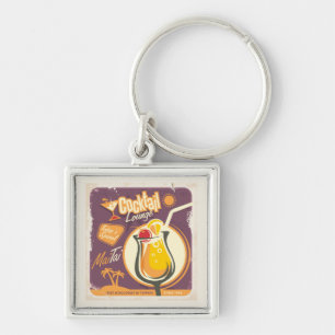 Cocktail Lounge Poster Key Ring