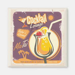 Cocktail Lounge Poster Magnet