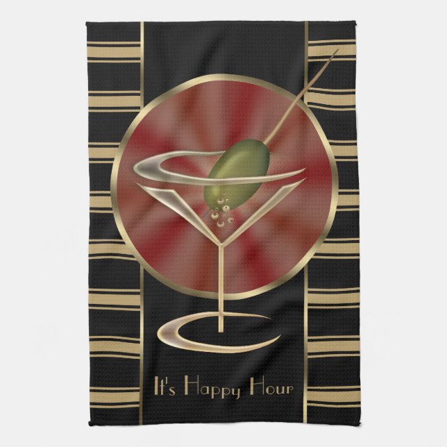 Cocktail Lounge Tea Towel (Vertical)