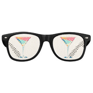 Cocktail Martini Bold Colorful 80s Retro Retro Sunglasses