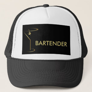 Cocktail Martini Gold Bartender Trucker Hat