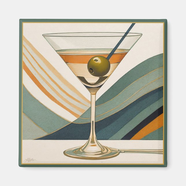 Cocktail Martini Mid Century Design Magnet (Front)