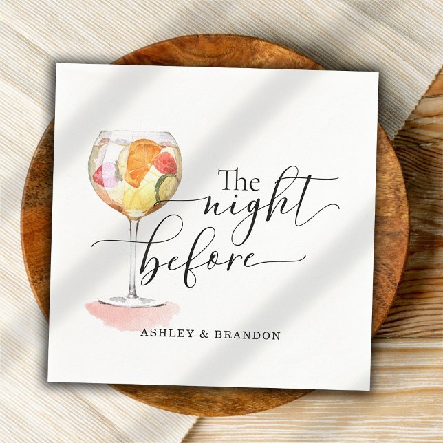 Cocktail Minimal Script The Night Before Napkins (Creator Uploaded)