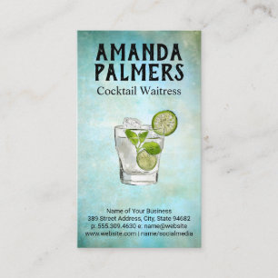 Cocktail Mix Drink Bartender Mixology Business Card