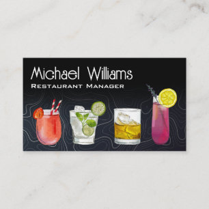 Cocktail Mix Drinks Mixology Bar Business Card
