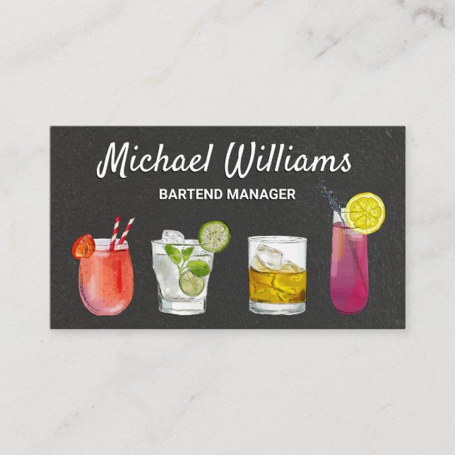Cocktail Mix Drinks | Mixology Business Card (Front)