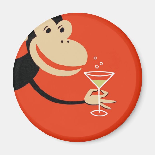 Cocktail Monkey Magnet (Front)
