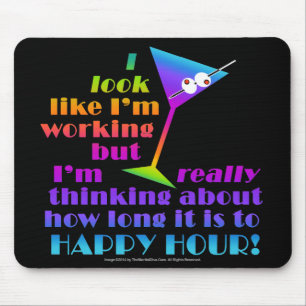 Cocktail Mousepads - How Long to Happy Hour