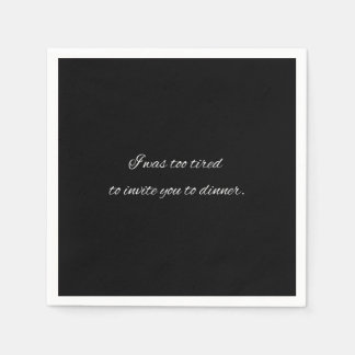 Cocktail napkin funny black party