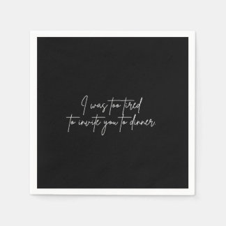 Cocktail napkin funny black party script