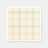 Cocktail Napkin | Lime & Lemon Plaid | Gin & Tonic