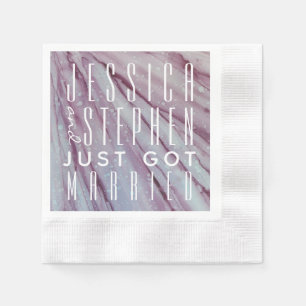 Cocktail Napkin Turquoise and Lavenders