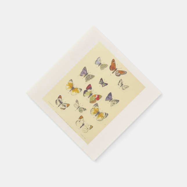 Cocktail Napkin - Vintage Butterfly Design (Corner)