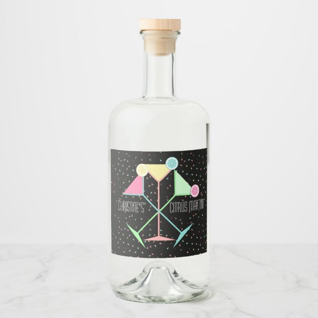 Cocktail Night Martini Liquor Bottle Label (Front)