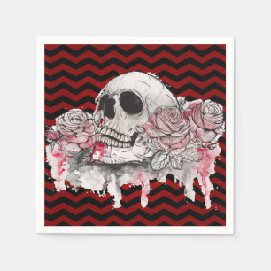 Cocktail Paper Napkin skull Rose Gothic Chevron re