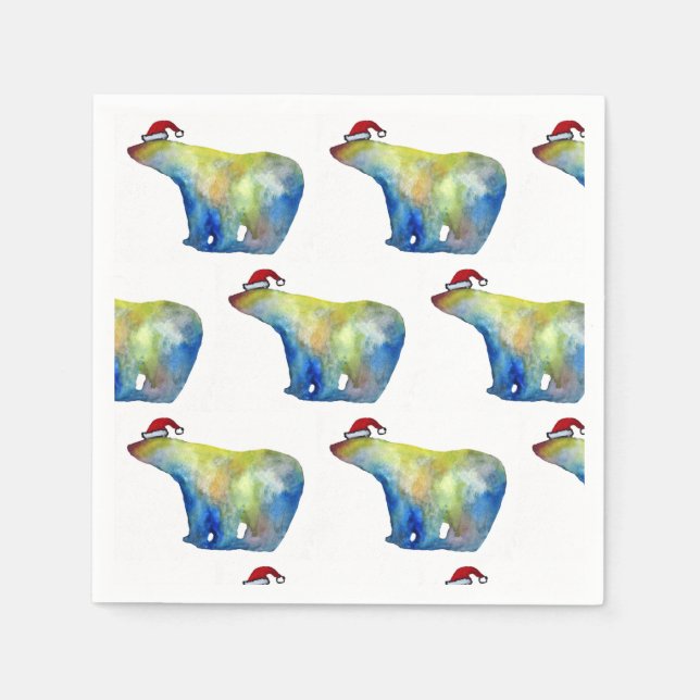 Cocktail Paper Napkins Santa Bear (Front)