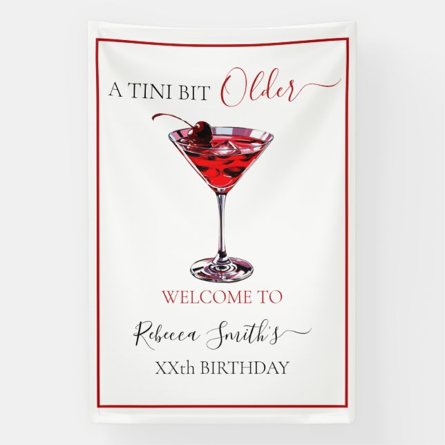 Cocktail Party A tini bit Older Cherry Martini Banner (Vertical)