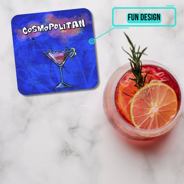 Cocktail Party Coaster Collection - Cosmo (Please enjoy our design and see the others in the collection.)