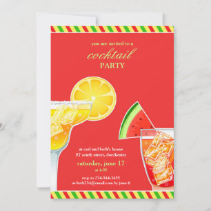 Cocktail Party Drinking Flat Invitation